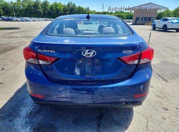 5NPDH4AE5GH743908 2016 HYUNDAI ELANTRA Blue უკანა ხედი