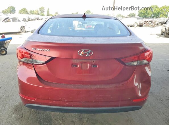 5NPDH4AE5GH778612 2016 HYUNDAI ELANTRA Red Widok z tyłu