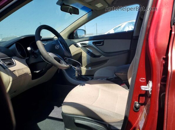 5NPDH4AE5GH778612 2016 HYUNDAI ELANTRA Red Widok wnętrza z przodu