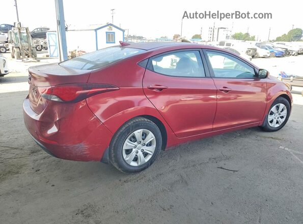 5NPDH4AE5GH778612 2016 HYUNDAI ELANTRA Red Tył prawy