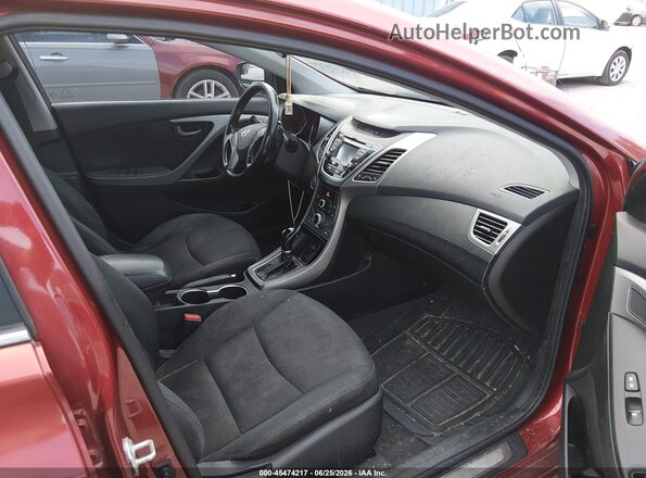 5NPDH4AE6GH678731 2016 HYUNDAI ELANTRA Бордовый Вид салона спереди