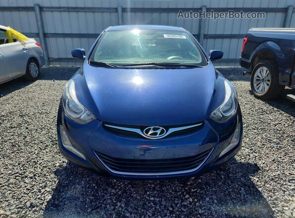 5NPDH4AE6GH684996 2016 HYUNDAI ELANTRA Blue Front view