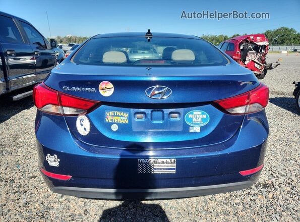 5NPDH4AE6GH684996 2016 HYUNDAI ELANTRA Blue Rear view