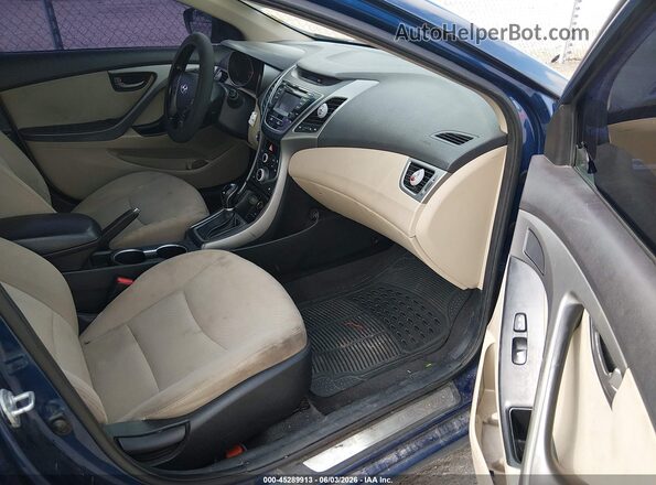 5NPDH4AE6GH712487 2016 HYUNDAI ELANTRA Blue Vista interior delantera