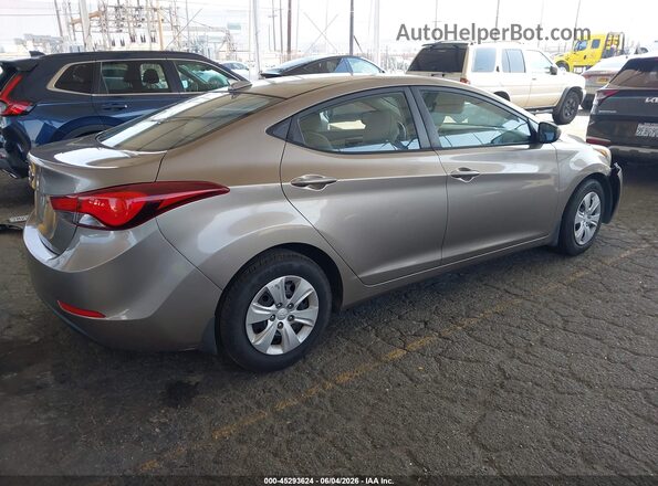 5NPDH4AE6GH721531 2016 HYUNDAI ELANTRA Gray 