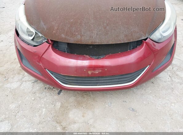 5NPDH4AE6GH756408 2016 HYUNDAI ELANTRA Red Widok z przodu