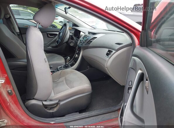 5NPDH4AE6GH756408 2016 HYUNDAI ELANTRA Red Widok wnętrza z przodu