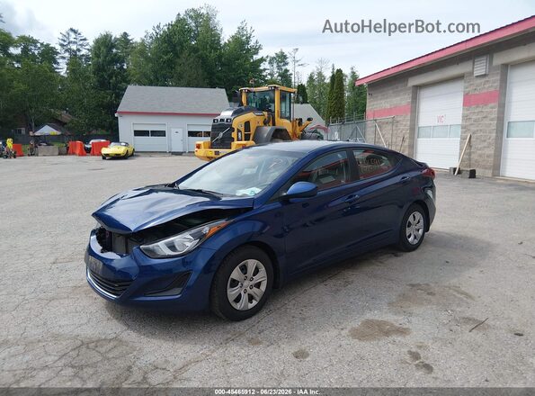 5NPDH4AE6GH758868 2016 HYUNDAI ELANTRA Blue წინა მარცხენა ხედი სამი მეოთხედიდან