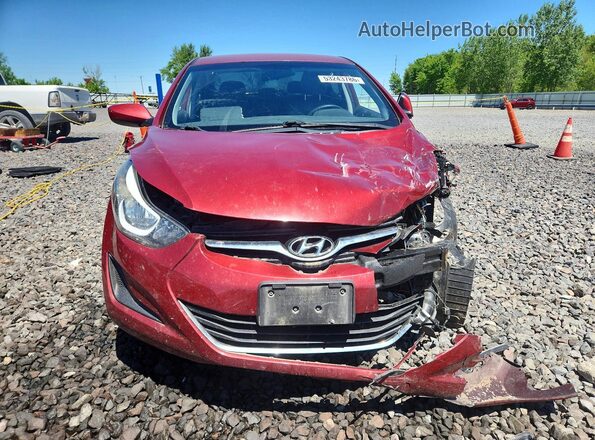 5NPDH4AE7GH673232 2016 HYUNDAI ELANTRA Red Դիմացի տեսք