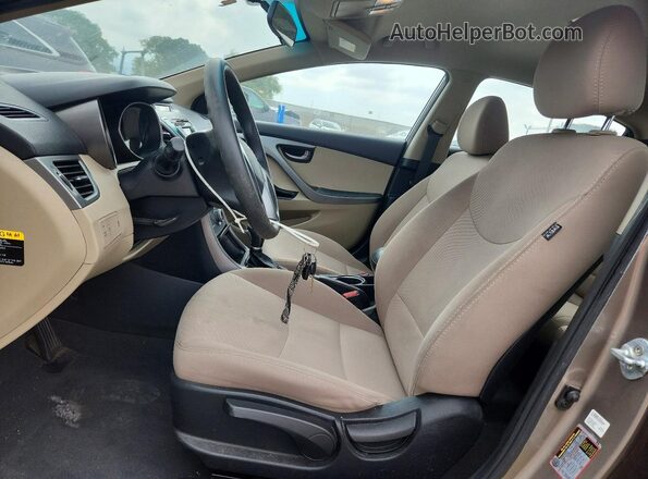 5NPDH4AE7GH686319 2016 HYUNDAI ELANTRA Tan Սալոնի դիմացի տեսք