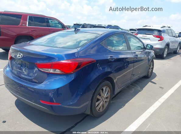 5NPDH4AE7GH688927 2016 HYUNDAI ELANTRA Blue Trasero derecho