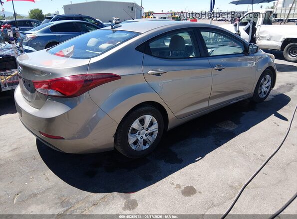 5NPDH4AE7GH698342 2016 HYUNDAI ELANTRA Champagne უკანა მარჯვენა