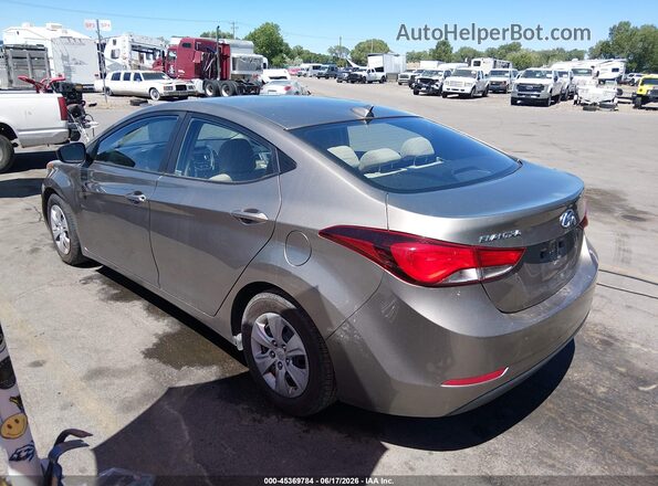 5NPDH4AE7GH698342 2016 HYUNDAI ELANTRA Champagne უკანა მარცხენა