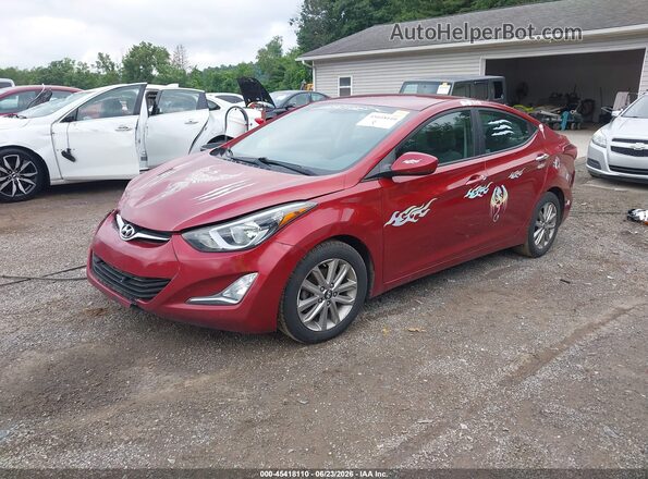 5NPDH4AE7GH700770 2016 HYUNDAI ELANTRA Red Առջևի ձախ երեք քառորդ տեսարան