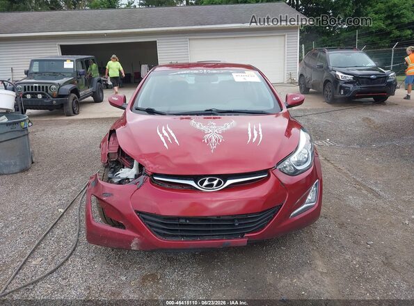 5NPDH4AE7GH700770 2016 HYUNDAI ELANTRA Red Սալոնի հետևի տեսք