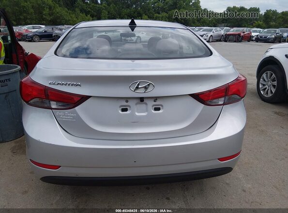 5NPDH4AE7GH705404 2016 HYUNDAI ELANTRA Silver 