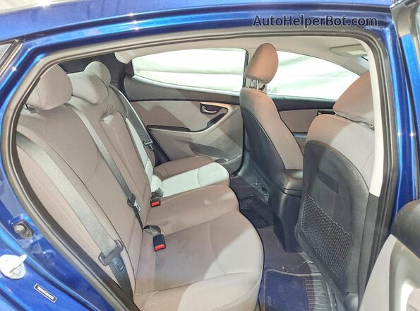 5NPDH4AE7GH745238 2016 HYUNDAI ELANTRA Blue Հետևի նստատեղերի տեսք