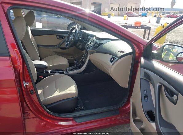 5NPDH4AE7GH750911 2016 HYUNDAI ELANTRA Red Vista interior delantera