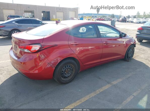5NPDH4AE7GH750911 2016 HYUNDAI ELANTRA Red Trasero derecho