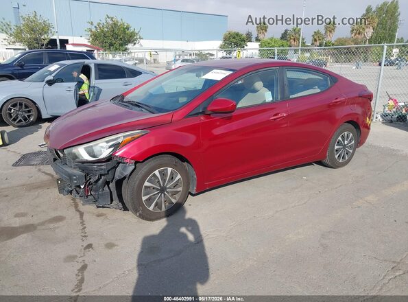 5NPDH4AE7GH750911 2016 HYUNDAI ELANTRA Red Vista tres cuartos delantera izquierda