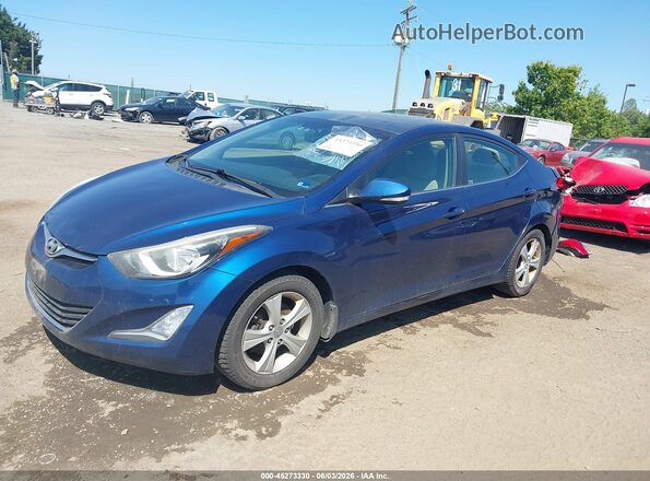 5NPDH4AE7GH775775 2016 HYUNDAI ELANTRA Blue Front left