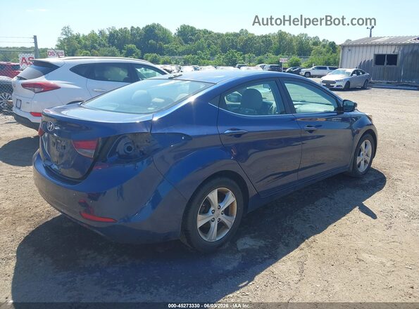 5NPDH4AE7GH775775 2016 HYUNDAI ELANTRA Blue Rear right