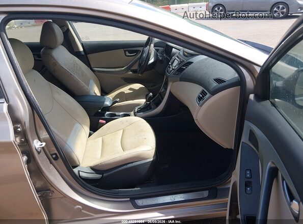 5NPDH4AE8GH657864 2016 HYUNDAI ELANTRA Бежевый Вид салона спереди