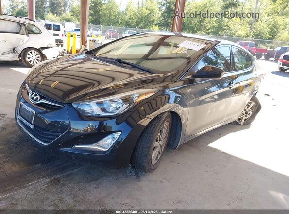 5NPDH4AE8GH659078 2016 HYUNDAI ELANTRA Черный Передняя левая четверть