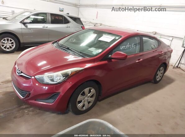 5NPDH4AE8GH706710 2016 HYUNDAI ELANTRA Red 