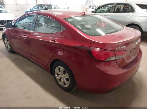 5NPDH4AE8GH706710 2016 HYUNDAI ELANTRA Red 