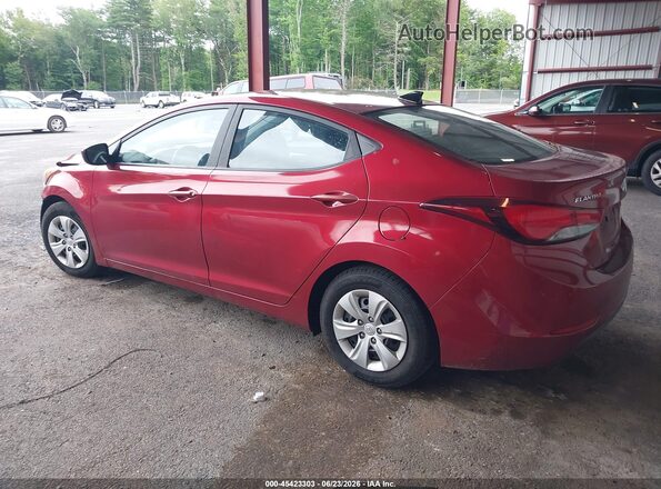 5NPDH4AE8GH721837 2016 HYUNDAI ELANTRA Red უკანა მარცხენა