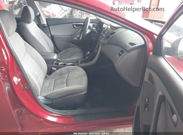 5NPDH4AE8GH721837 2016 HYUNDAI ELANTRA Red წინა სალონის ხედი