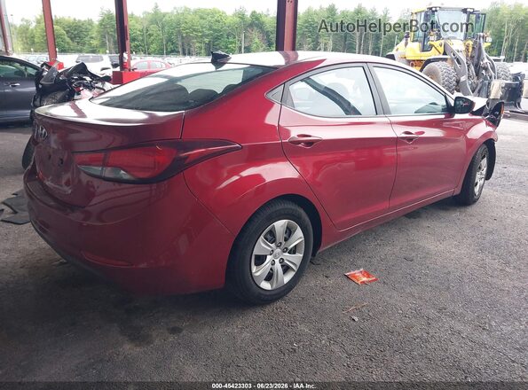 5NPDH4AE8GH721837 2016 HYUNDAI ELANTRA Red უკანა მარჯვენა