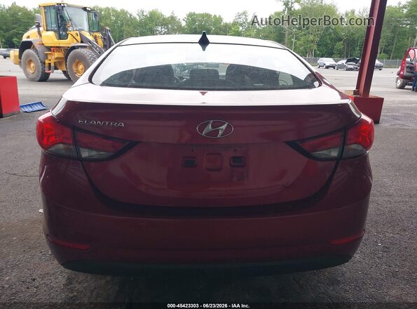 5NPDH4AE8GH721837 2016 HYUNDAI ELANTRA Red 