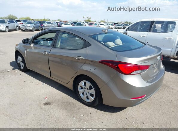 5NPDH4AE8GH750531 2016 HYUNDAI ELANTRA Gold Trasero izquierdo