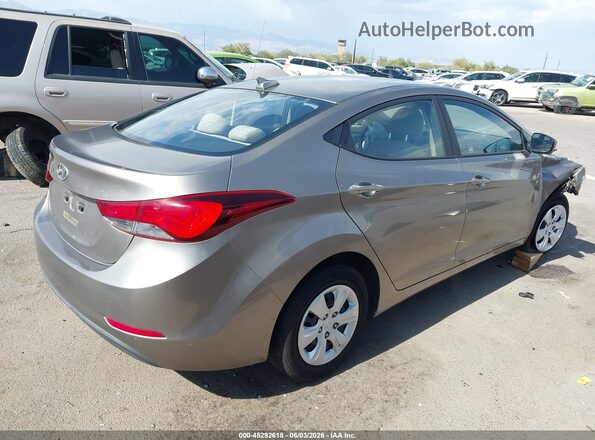 5NPDH4AE8GH750531 2016 HYUNDAI ELANTRA Gold Trasero derecho