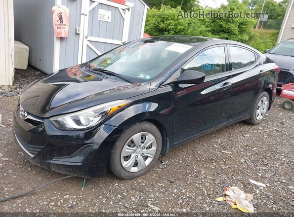 5NPDH4AE8GH793279 2016 HYUNDAI ELANTRA Черный Передняя левая четверть