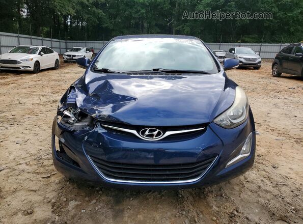 5NPDH4AE9GH739389 2016 HYUNDAI ELANTRA Blue Front view