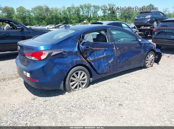 5NPDH4AEXGH719815 2016 HYUNDAI ELANTRA Blue Հետևի աջ