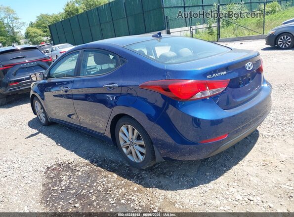 5NPDH4AEXGH719815 2016 HYUNDAI ELANTRA Blue Հետևի ձախ