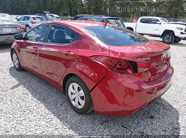 5NPDH4AEXGH721600 2016 HYUNDAI ELANTRA Red Tył lewy