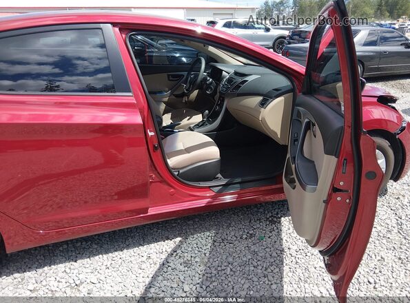 5NPDH4AEXGH721600 2016 HYUNDAI ELANTRA Red Widok wnętrza z przodu