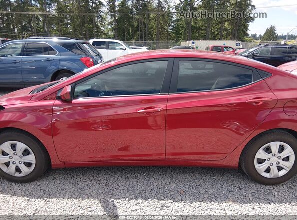 5NPDH4AEXGH721600 2016 HYUNDAI ELANTRA Red 