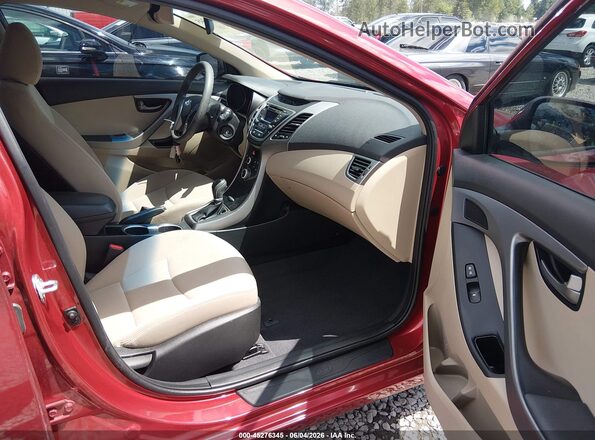 5NPDH4AEXGH721600 2016 HYUNDAI ELANTRA Red 