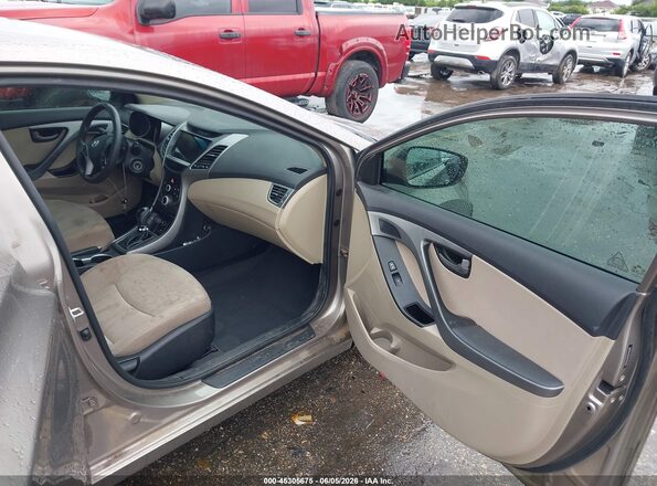 5NPDH4AEXGH761949 2016 HYUNDAI ELANTRA Коричневый Вид салона спереди