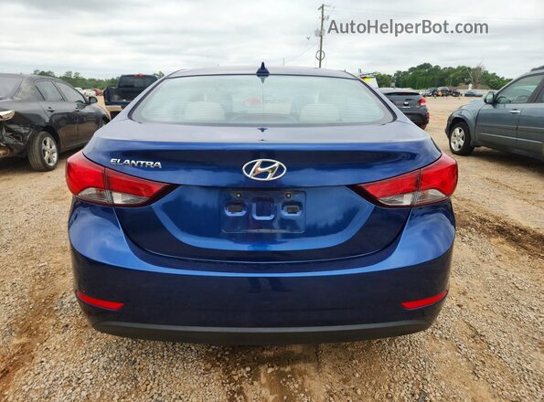 5NPDH4AEXGH782672 2016 HYUNDAI ELANTRA Blue Rear view