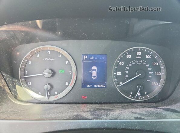 5NPE24AF0GH370775 2016 HYUNDAI SONATA Gray Widok zestawu wskaźników