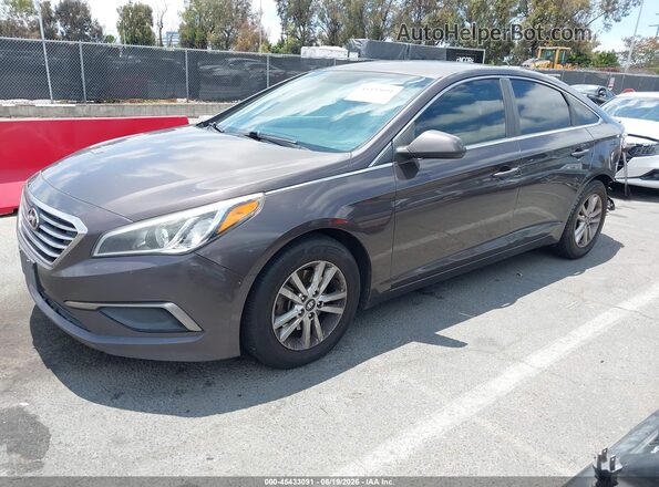 5NPE24AF0GH385003 2016 HYUNDAI SONATA Brown წინა მარცხენა ხედი სამი მეოთხედიდან