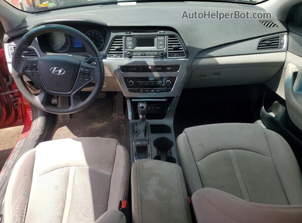 5NPE24AF0GH417805 2016 HYUNDAI SONATA Red Вид панелі приладів