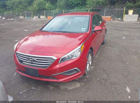 5NPE24AF0HH451857 2017 HYUNDAI SONATA Red წინა მარცხენა ხედი სამი მეოთხედიდან